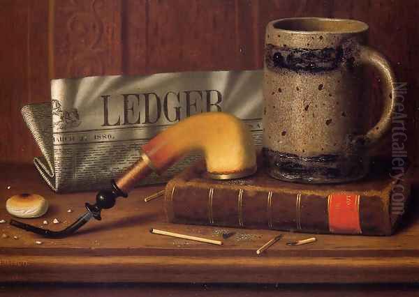 Philadelphia Public Ledger 1880 Oil Painting by William Michael Harnett