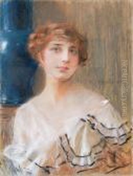 Ritratto Della Principessa Von Ausburg Oil Painting by Teodor Axentowicz