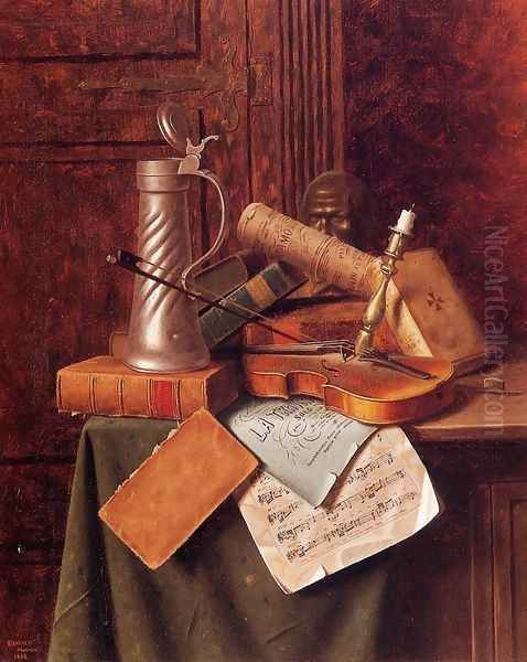 Munich Still Life I Oil Painting by William Michael Harnett