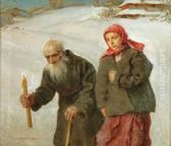 Na Gromniczna Oil Painting by Teodor Axentowicz