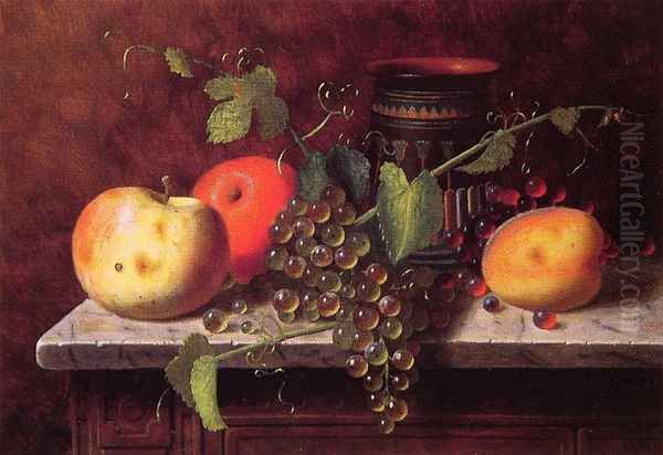 Still Life with Fruit and Vase Oil Painting by William Michael Harnett