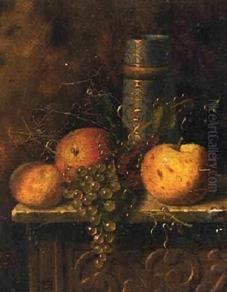 Still Life with Fruit and Vase I Oil Painting by William Michael Harnett