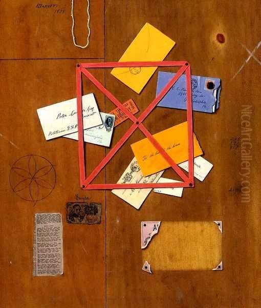 The Artist's Letter Rack Oil Painting by William Michael Harnett