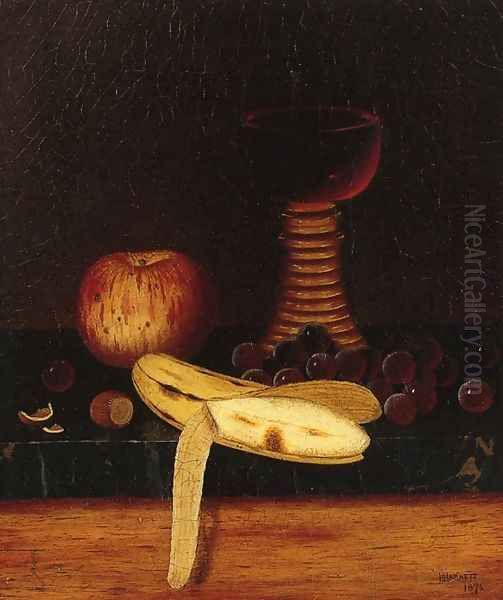 Still Life with Goblet, Fruit and Nuts Oil Painting by William Michael Harnett