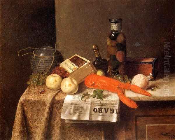 Still Life with Le Figaro Oil Painting by William Michael Harnett