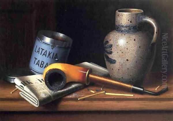 Still Life with Pipe and Tobacco Oil Painting by William Michael Harnett