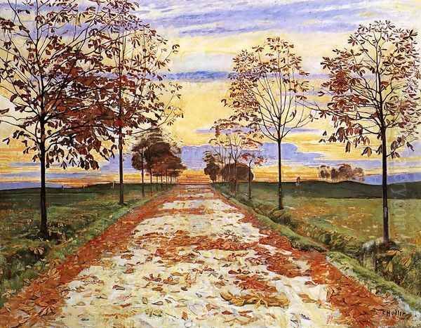 Autumn Evening Oil Painting by Ferdinand Hodler