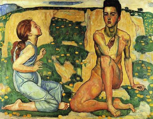 Spring Oil Painting by Ferdinand Hodler