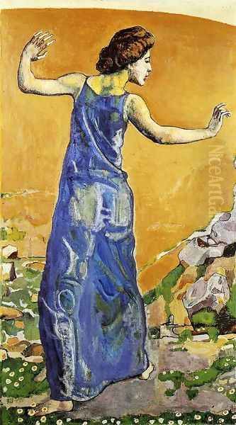 Joyous Woman Oil Painting by Ferdinand Hodler