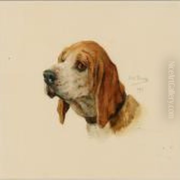 A Dog. Oil Painting by Otto Bache