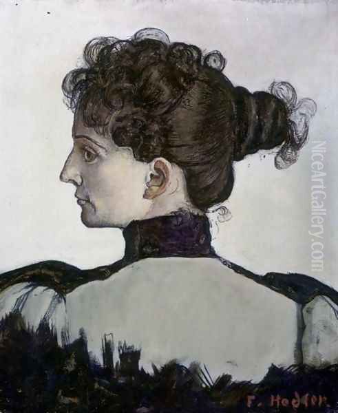 Artists Wife Oil Painting by Ferdinand Hodler