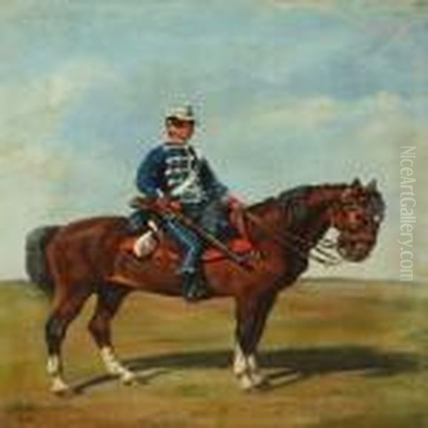 Hussar On Horseback Oil Painting by Otto Bache