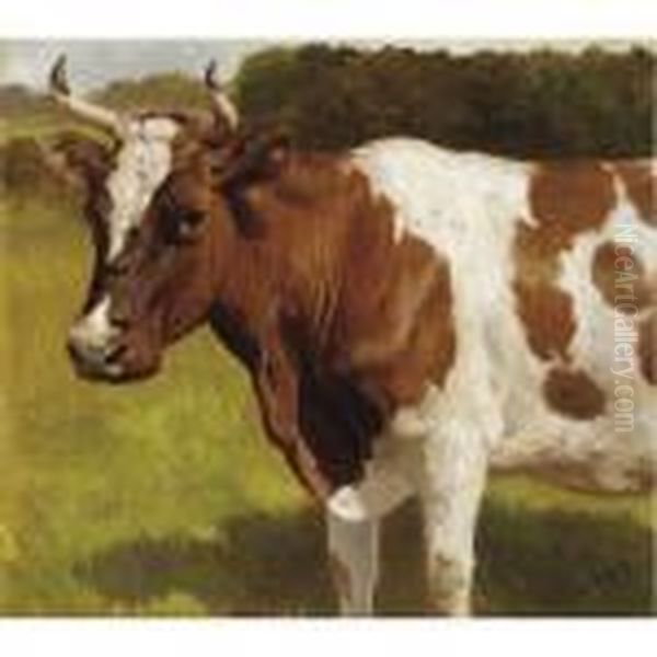 The Cow Oil Painting by Otto Bache