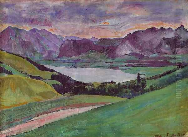 Thunersee Oil Painting by Ferdinand Hodler