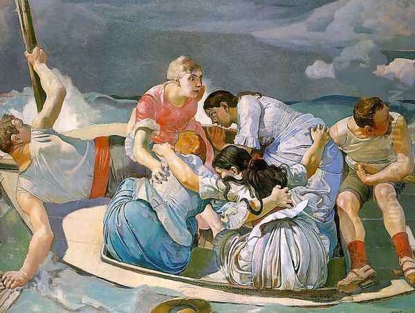 Surprised by the Storm 1886-87 Oil Painting by Ferdinand Hodler