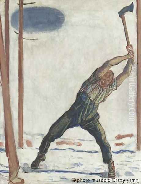 The Lumberjack Oil Painting by Ferdinand Hodler