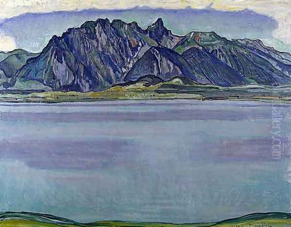 Lake Thun and the Stockhorn Mountains Oil Painting by Ferdinand Hodler