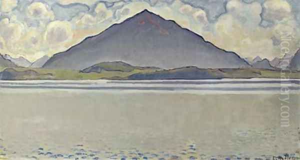 Thunersee mit Niesen Oil Painting by Ferdinand Hodler