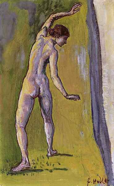 Weiblicher Akt am Abgrund (Folie de l'abame), um 1909 Oil Painting by Ferdinand Hodler