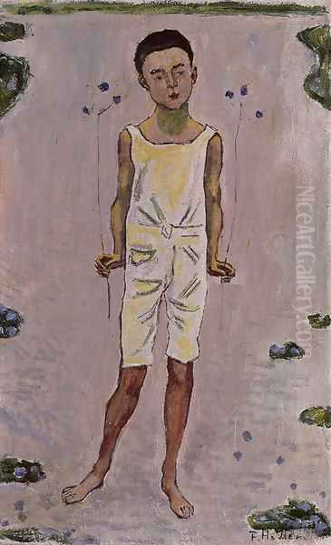 Bezauberter Knabe, um 1909 Oil Painting by Ferdinand Hodler