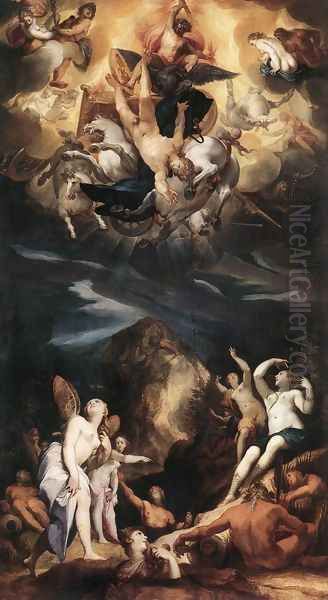 The Fall of Phaeton 1596 Oil Painting by Joseph The Elder Heintz