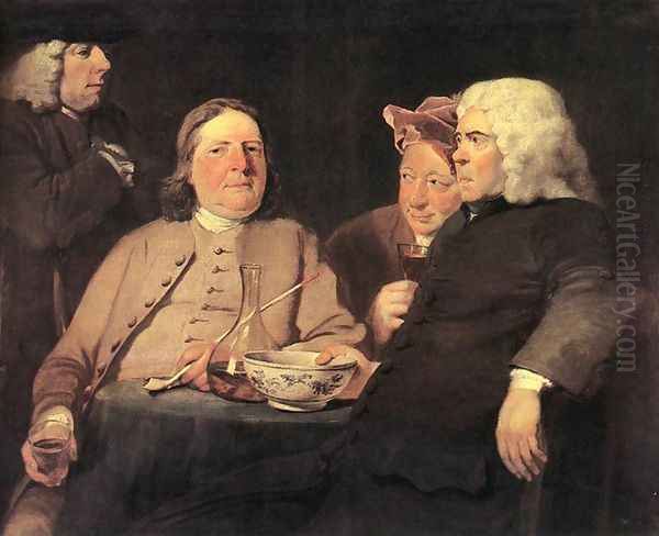 Mr. Oldham and his Friends c. 1750 Oil Painting by Joseph Highmore