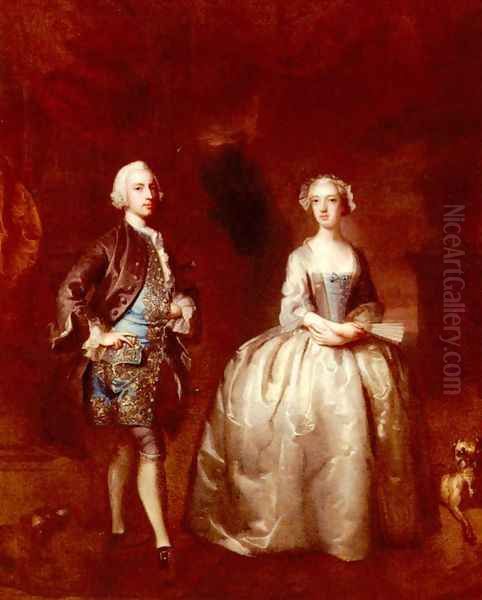 Portrait Of A Lady And Gentleman Oil Painting by Joseph Highmore