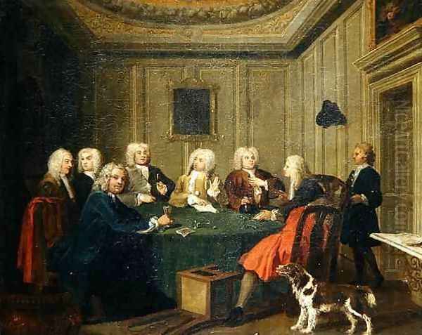 A Club of Gentlemen Oil Painting by Joseph Highmore