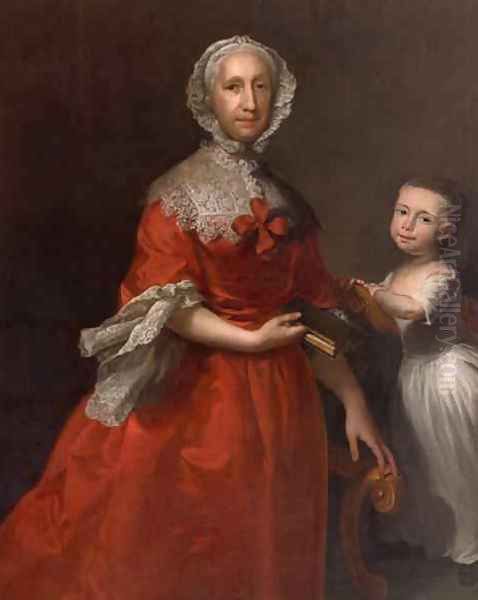 Isabella Lee and her Grandson William Waller Oil Painting by Joseph Highmore