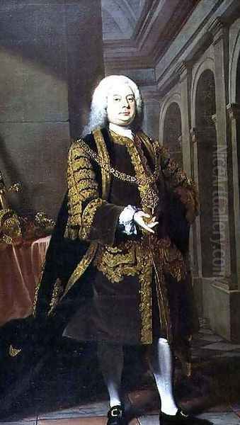 Portrait of Sir John Barnard 1685-1764 Lord Mayor in 1737 Oil Painting by Joseph Highmore