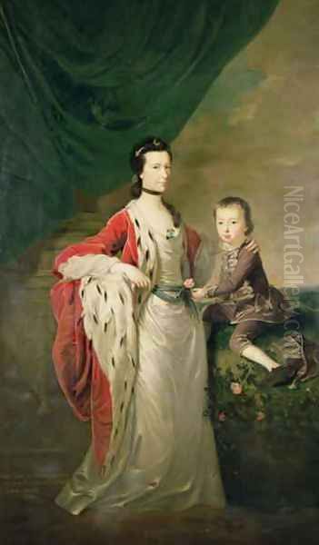 Mary Countess of Shaftsbury and her Son Anthony Ashley Cooper Oil Painting by Joseph Highmore