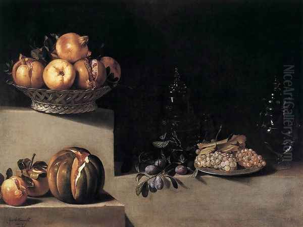 Still-Life with Fruit and Glassware 1626 Oil Painting by Juan Van Der Hamen