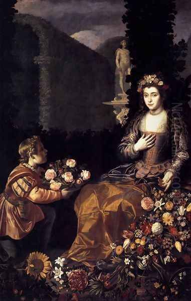 Offering to Flora 1627 Oil Painting by Juan Van Der Hamen