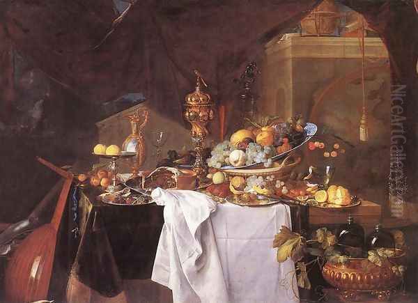 A Table of Desserts 1640 Oil Painting by Jan Davidsz. De Heem