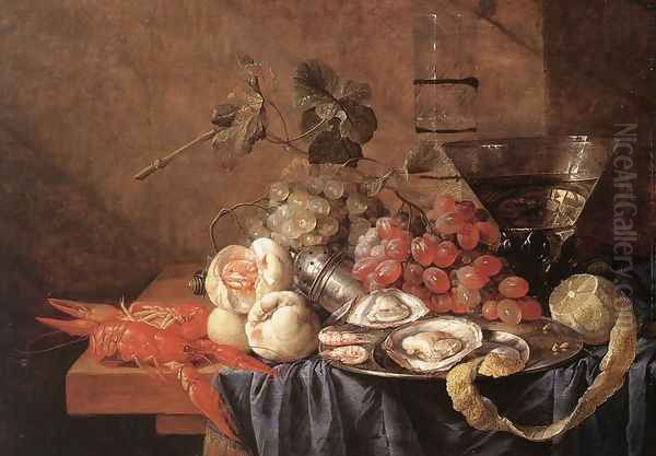 Fruits and Pieces of Sea Oil Painting by Jan Davidsz. De Heem