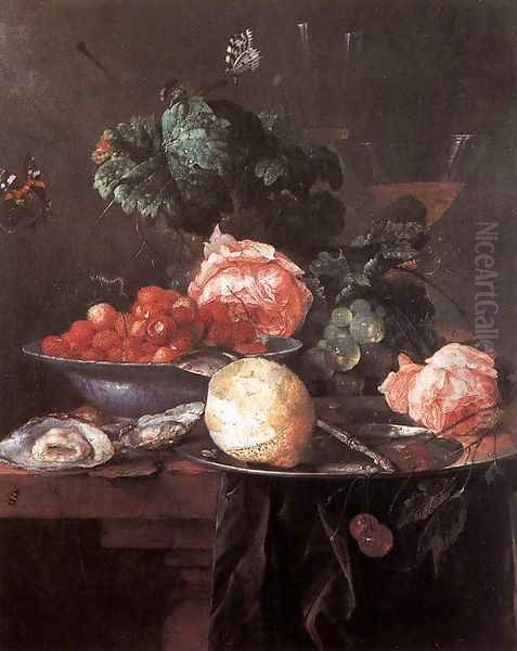 Still Life with Fruit 1652 Oil Painting by Jan Davidsz. De Heem