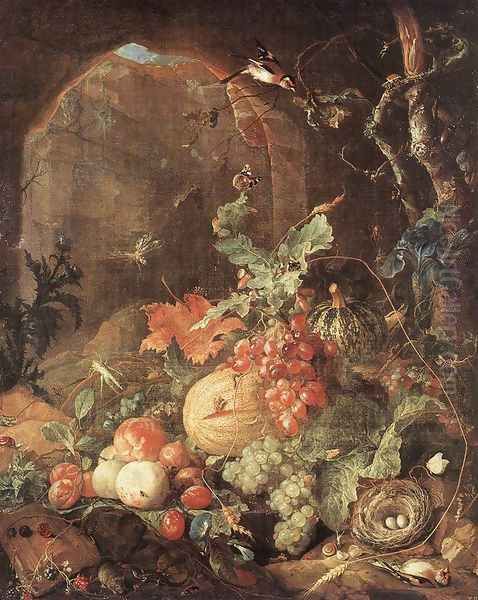 Still-life with Bird-nest Oil Painting by Jan Davidsz. De Heem