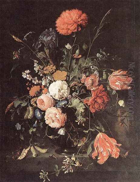 Vase of Flowers Oil Painting by Jan Davidsz. De Heem