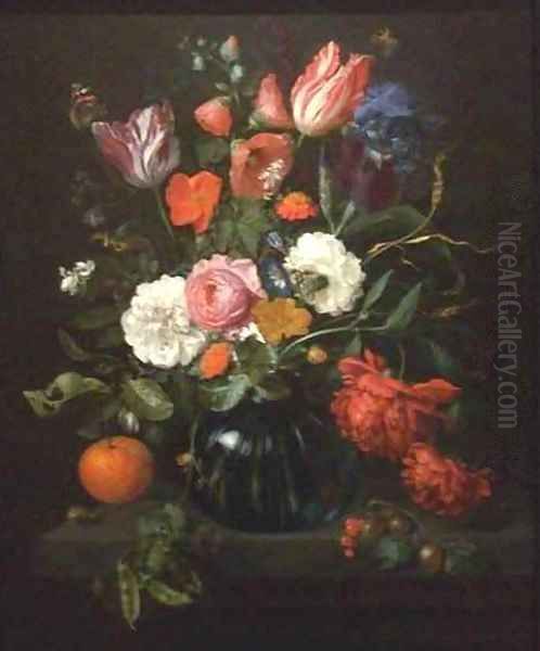 Vase of Flowers 2 Oil Painting by Jan Davidsz. De Heem