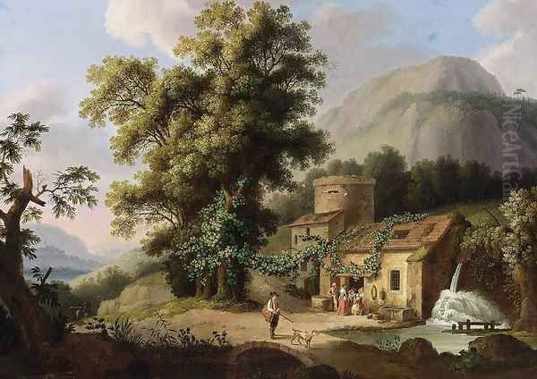 View of the Copper-Mill in Vietri c. 1773 Oil Painting by Jacob Philipp Hackert