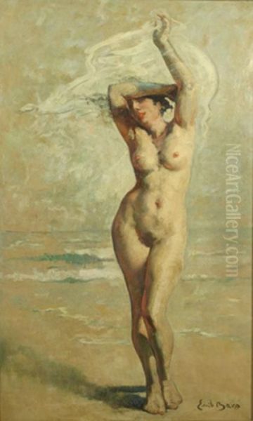 Baigneuse Au Bord De La Mer Oil Painting by Emile Baes