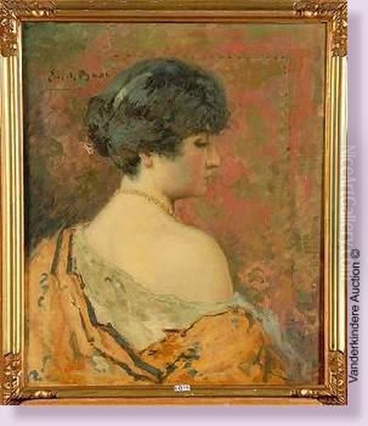 Profil D'elegante Oil Painting by Emile Baes