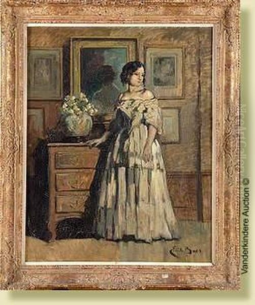 Jeune Femme Dans Un Interieur Oil Painting by Emile Baes