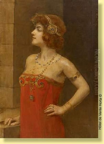 Danseuse En Tenue Orientale Oil Painting by Emile Baes