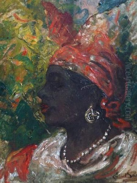  Portrait De Femme  Oil Painting by Emile Baes