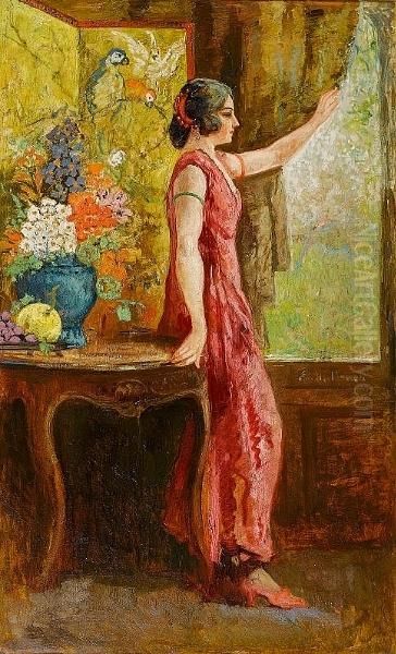 By The Window Oil Painting by Emile Baes