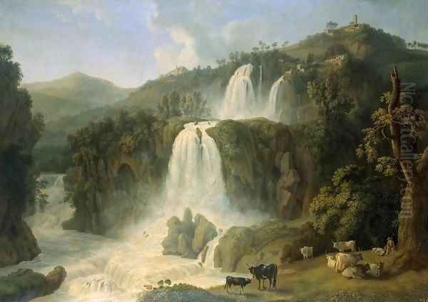 Great Cascades at Tivoli Oil Painting by Jacob Philipp Hackert