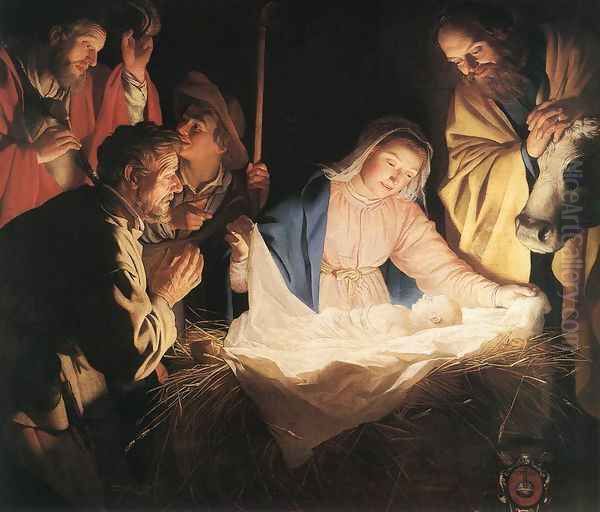 Adoration of the Shepherds 1622 Oil Painting by Gerrit Van Honthorst