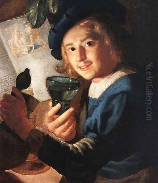 Young Drinker Oil Painting by Gerrit Van Honthorst