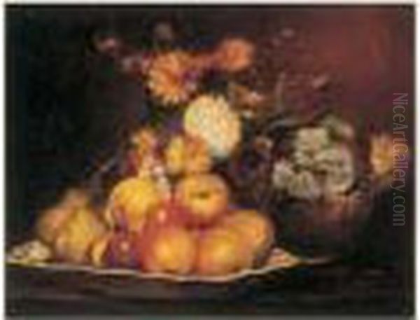 Corbeille De Fruits. Oil Painting by Joseph Bail